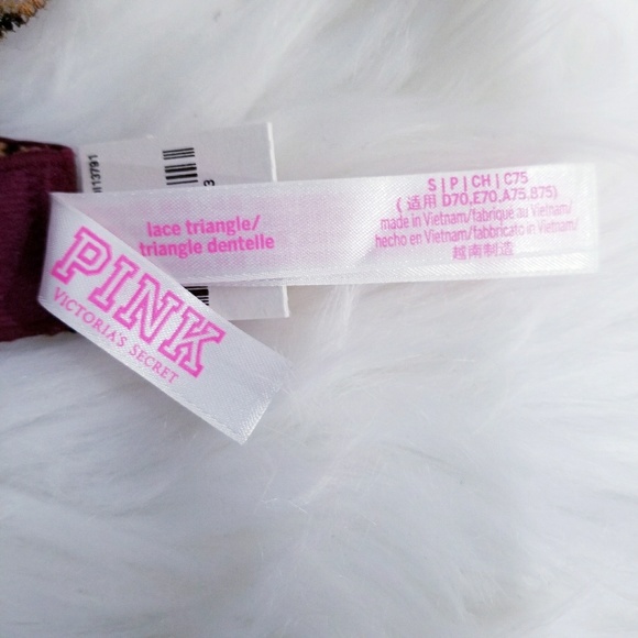 NEW PINK Victoria's Secret lace triangle bra S - Picture 3 of 5